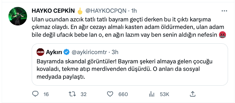 hayko cepkin den cocugu merdivenden dusuren sahis ile ilgili carpici aciklama