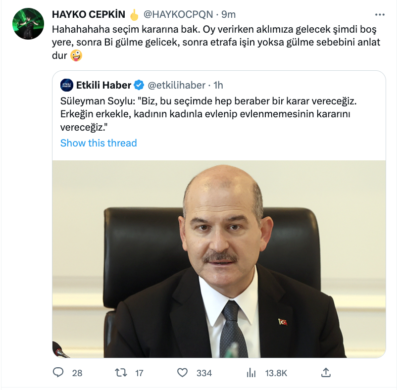 hayko cepkin den suleyman soylu nun secim cikisina ilginc yanit secime bak anlat dur