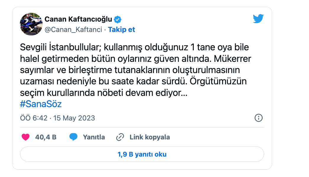 canan kaftancioglu ndan oy mesaji